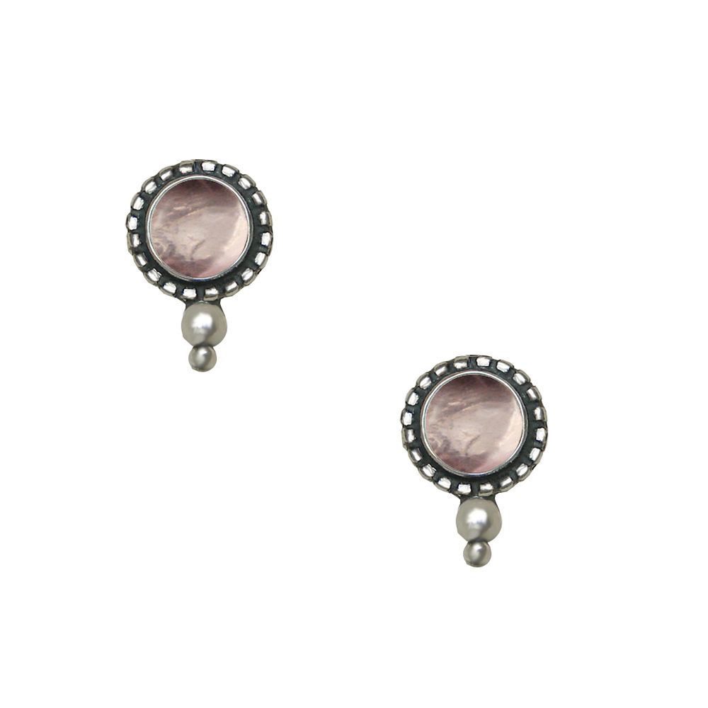 Sterling Silver Little Rose Quartz Post Stud Earrings